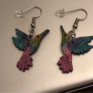 Colorful Hummingbird Earrings for Bird Lovers